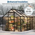 thumbnail image 6 of 6x10 FT Greenhouse for Outdoors,Polycarbonate Flower Greenhouse with Roof Vent,Aluminum Walk-in Greenhouse with Lockable Hinged Door for Outside Garden Backyard, Patio, 6 of 8