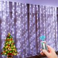 thumbnail image 5 of Guirnalda de luces navideñas con forma de cortina, decoración navideña para el hogar, adornos navideños, regalos de Navidad, Navidad 2023, Año Nuevo 2024, 5 of 5