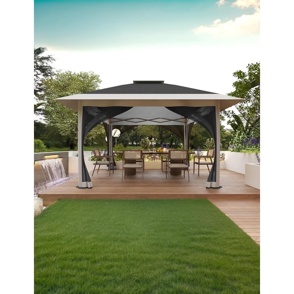 COZONY 12'x12' Pop-up Gazebo, Patio with Netting, Waterproof and UV Protection