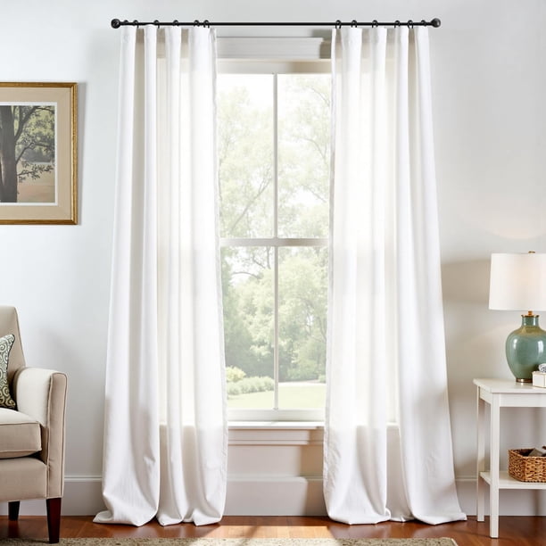 Cortinas Jinchan, mezcla de lino blanco roto, 274 x 97 cm, para sala de estar