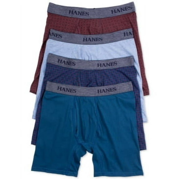 Hanes Men's Platinum Tagless Boxer Briefs 4-Pack Size XL | Multi Color
