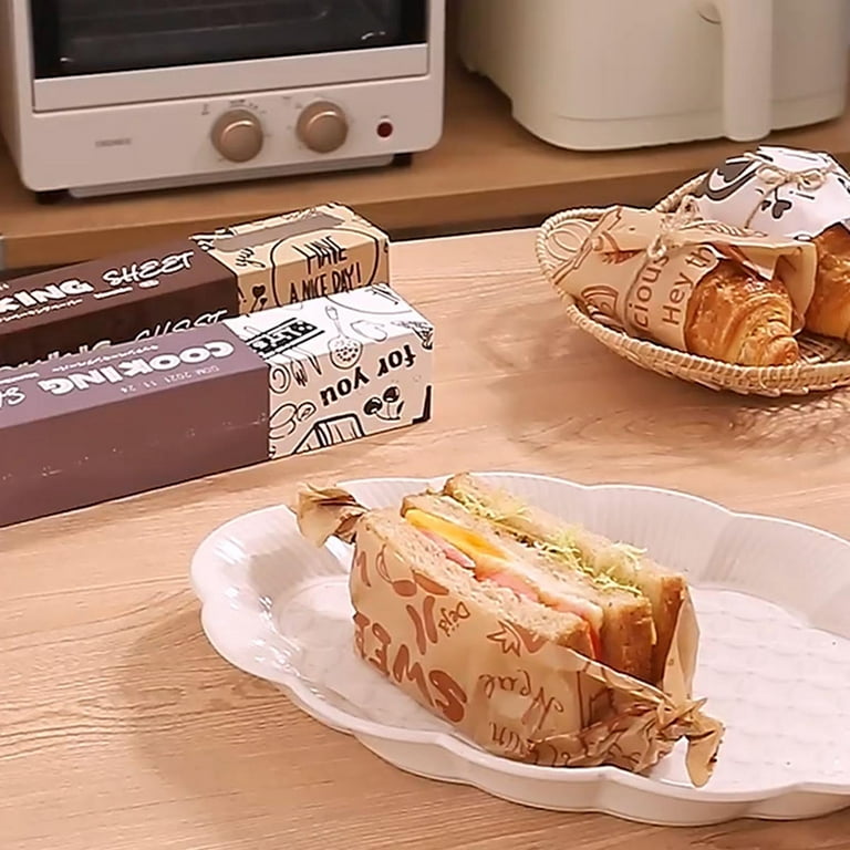 Food Grade Grease Wax Paper Food Wrappers Wrapping Paper for Bread Sandwich  Burger Fries Cookie Oil Paper Baking Gadgets 