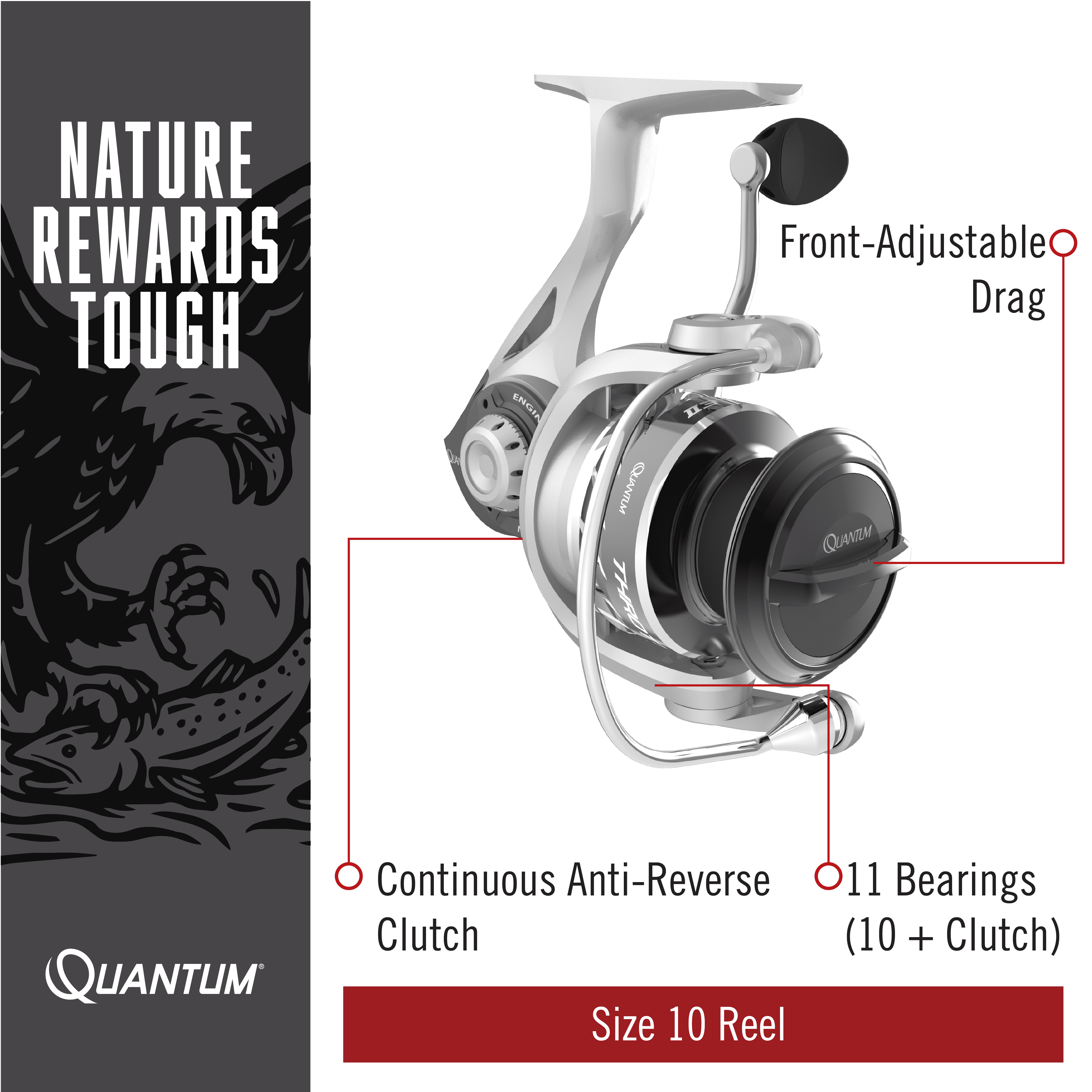 Quantum Throttle II Spinning Reel and 2-Piece Fishing Rod Combo, Silver -  Walmart.com
