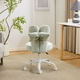 thumbnail image 6 of Ktaxon Plush Velvet Office Chair, Rabbit Ear Backrest Vanity Chair, Adjustable Swivel Reading Chair for Home Office Green, 6 of 9