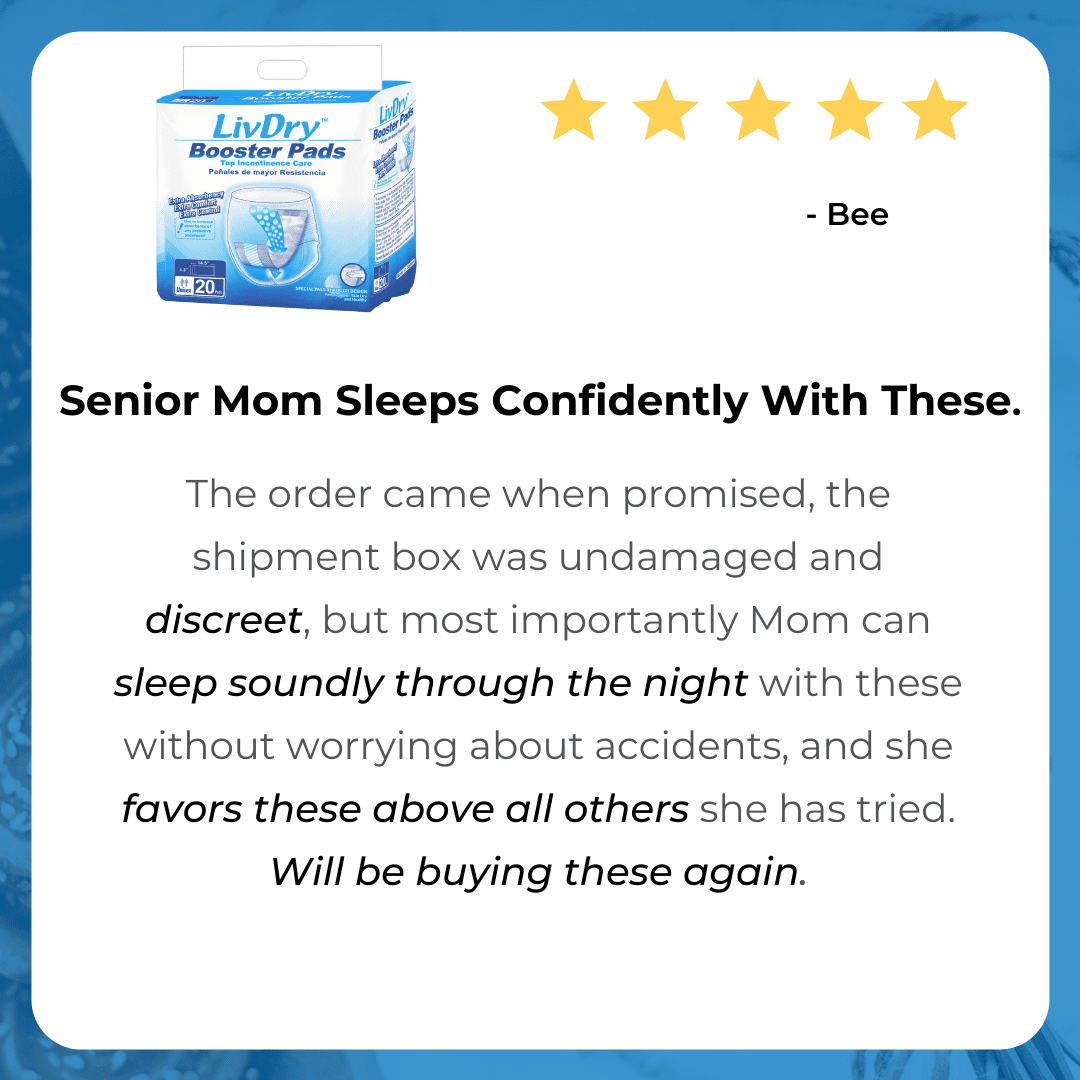 LivDry Unisex Incontinence Booster Pads | Extra Absorbent | Disposable Passthrough Pad | Long Length (48-Pack)