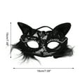 thumbnail image 2 of Unique Bargains 1 Pc Cat Ears Party Mask Black Plastic Lace, 2 of 5