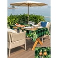 thumbnail image 4 of Outdoor Tablecloth with Umbrella Hole and Zipper, St. Patrick's Day Rectangle Table Cloth 60x120 Inch Waterproof Tablecloth, Cute Gnomes Lucky Shamrocks Green Black Plaid Picnic Table Cover for Patio, 4 of 7