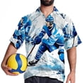 thumbnail image 4 of Ice Hockey Men's Short Sleeve Hawaiian Shirt, Casual Printed Button Down Beach Tops for Summer, Spread Collar Mens Shirts Unisex, 4 of 6
