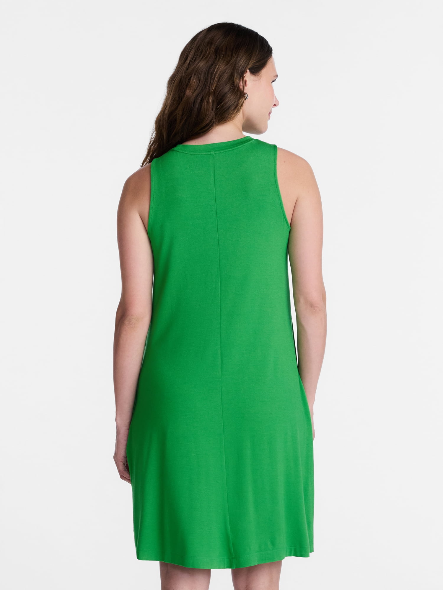 Time and Tru Women’s Sleeveless Knit Swing Dress, Sizes XS-XXXL