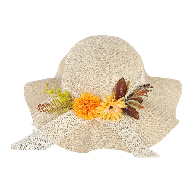 Sombrero de paja DIY con flores artificiales, transpirable, para uso doméstico, para niñas, vacaciones, manualidades, para exteriores, a moda, Estilo D