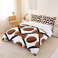 thumbnail image 3 of Castle Fairy Brown Football Duvet Cover King, Sport Theme Bow King Bedding,3 Pieces,1 Duvet Cover and 2 Pillowcases, 3 of 6