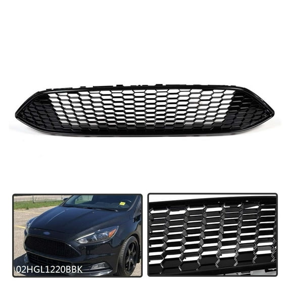 WaiRitoday Black Front Upper Bumper Mesh Grille Fit For 2015-2018 Ford Focus S SE F1EZ8200B