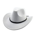 thumbnail image 2 of SRZYMJ Classic Wool Fedora Hat with Leather Band Roll Up Wide Brim Western Cowboy Hat for Men Women, 2 of 2