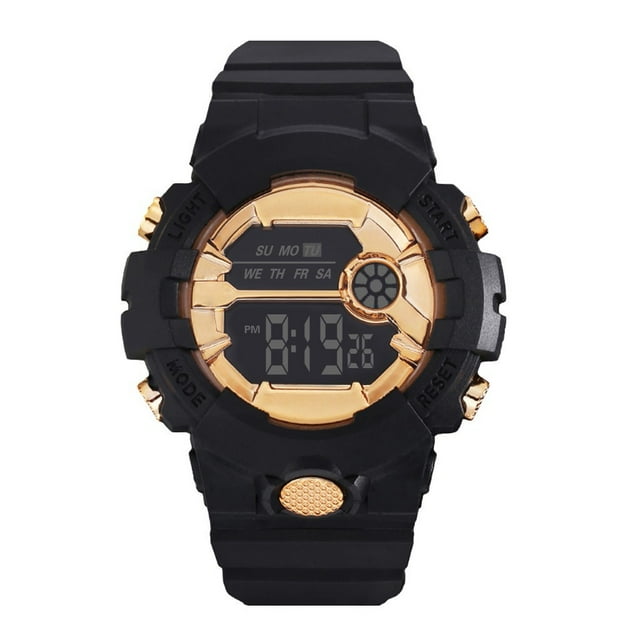 Reloj deportivo para hombre, reloj de pulsera deportivo de cuarzo con cronómetro digital LCD y fecha de goma.