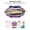 thumbnail image 4 of Tote Bag for Women - Colorful Funny Dachshund Shoulder Bag - Large Utility Work Duffle Bag with Zipper Handbag for Travel, Work, Sprots, 4 of 5
