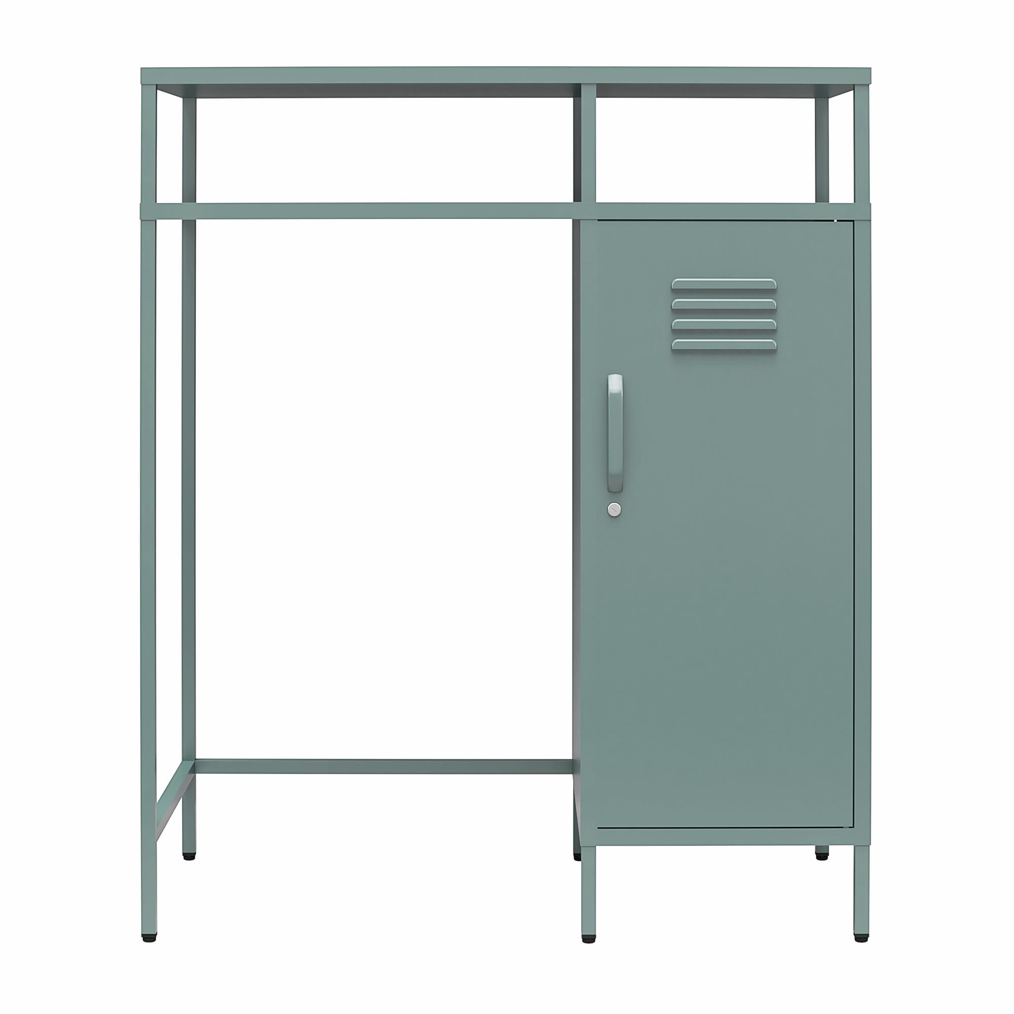 Novogratz Cache Metal Locker-Style Mini Refrigerator Organizer, Hunter Green