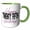Green/White, variant on 3drose, Pink Pastel Cursive Happy 25th Birthday, 15oz Mug
