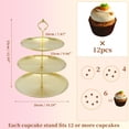 thumbnail image 2 of Unique Bargains 3 Tier Dessert Cupcake Stand Holder Round Cup Cake Tower Gold Tone, 2 of 6