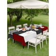 thumbnail image 4 of Outdoor Tablecloth with Umbrella Hole for Patio/Picnic/Party/Camping, Modern Geometric Red Black Waterproof Table Cloth Rectangle Table Cover Washable, Abstract Minimalist Color Blocks (52"x 70"), 4 of 8