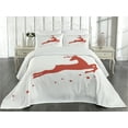 thumbnail image 2 of Ambesonne Valentine's Day Quilted Coverlet 3 Pcs, Jumping Reindeer, King Size, White Red, 2 of 4