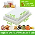 thumbnail image 2 of Vacuum Sealer Bags, Food Vac Bags for Storage, Vacuum Sealer Bags, Heavy Duty, Vac Seal storage ,Meal Prep or Sous Vide 100 Quart 8" x 12" and 50 Quart 6" x 10", 2 of 7