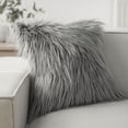 thumbnail image 3 of Phantoscope 18" x 18" 2-Pack Faux Fur Decorative Throw Pillows, Plush Cushions with Inserts for Couch, Bed, Chair, Dark Gray, 3 of 7