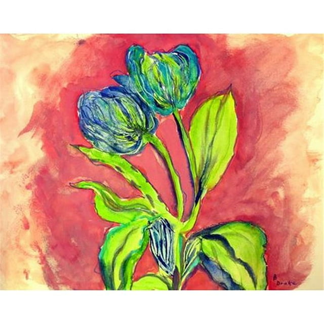 Betsy Drake DM342 18 x 26 in. Tulips in Peach Door Mat