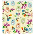 thumbnail image 3 of Ambesonne Cartoon Shower Curtain, Owls Flowers Room, 69"Wx75"L, Multicolor, 3 of 3