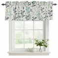 thumbnail image 2 of 2 Pack Valances for Windows, Teal Green Botanical Window Valances for Living Room/Bedroom/Bathroom, Rustic Country Spring Floral Summer Leaf Light Filtering Kitchen Curtain Valance 54"W x18" L, 2 of 9