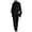 Black, variant on Women's Regular Fit Two-Piece Set, Turtleneck Asymmetrical Cape Top with Matching Wide Leg Pants, Elegant Outfit for Casual and Formal Occasions