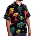thumbnail image 2 of Alien Men's Short Sleeve Spread Collar Button Down Beach Print Casual Shirts, 2 of 6