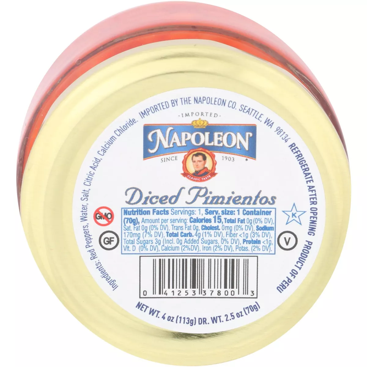 (Pack of 12), Napoleon Diced Pimientos, 4 oz
