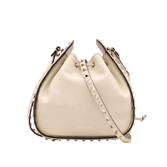 Pre-Owned Valentino Rockstud Leather Small Bucket Shoulder Bag PW2B0178BOL, 2-way shoulder bag...