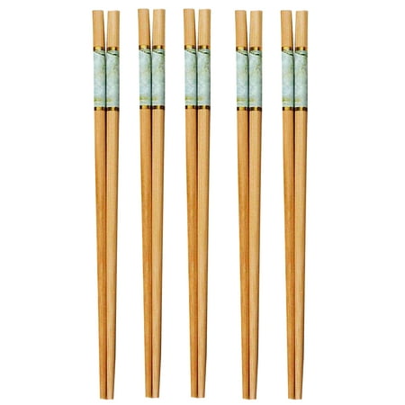 AYYUFE 5 Pairs Chopsticks Reusable Non-slip Bamboo Heat Insulated Cooking Chopsticks for Dinning Table AYYUFE 5 Pairs Chopsticks Reusable Non-slip Bamboo Heat Insulated Cooking Chopsticks for Dinning Table