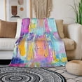 thumbnail image 3 of Paint Oil Paints Cover Abstract Print Multicolor Blanket For Women,Men, Soft, 3 of 7