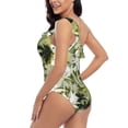 thumbnail image 4 of Pofeuu Hawaii Palms Print Women's One Piece Swimsuits One Shoulder Swimwear Asymmetric Ruffle Monokinis Bathing Suits-Small, 4 of 6