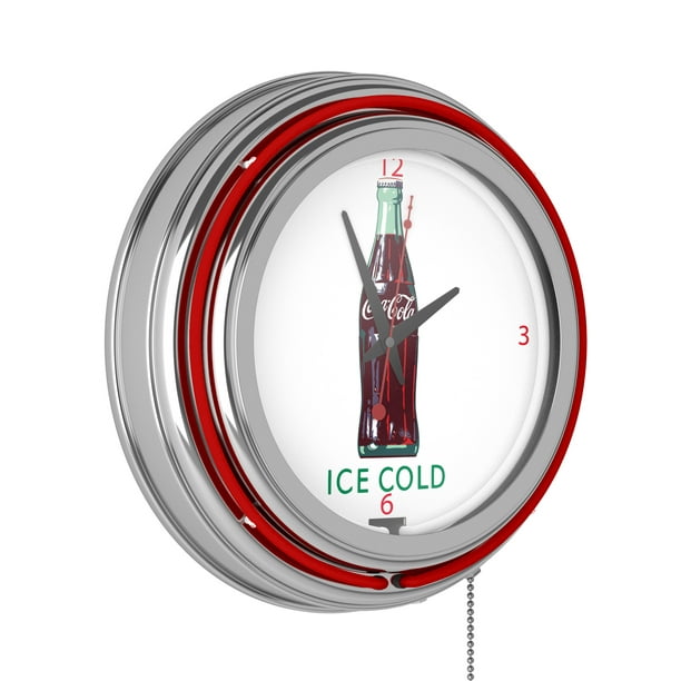 Coca Cola Ice Cold Bottle Neon Clock - 14 inch Diameter - Walmart.com