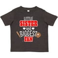 thumbnail image 3 of Inktastic Little Sister and Biggest Fan Baseball Glove and Bat Girls Toddler T-Shirt, 3 of 5