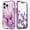 Purple, variant on Dteck for iPhone 15 Pro Max Case with Tempered Glass Screen Protector, Slim Stylish Marble Pattern for Women Girls Full Body Military Grade Rugged Cover for iPhone 15 Pro Max,Rose