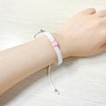 thumbnail image 2 of Handmade Wrap Friendship Braided Bracelet for Women Colorful Wrist Cord Adjustable Birthday Gifts-Party Favors (White Rope-Letter H), 2 of 6