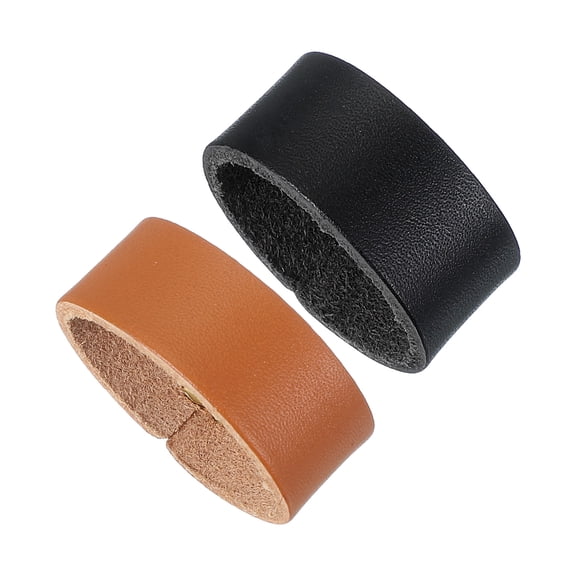 Uxcell Leather Loop Keeper, 2 Pcs Leather Loops Belt Keeper Loops Retainer Straps Replacement for 1.1 Inch Wide Belts/Straps, Black/Earthy Yellow
