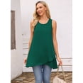 thumbnail image 5 of DARING DIVA Women's High Low Casual Sleeveless Chiffon Blouse Asymmetrical S Dark Green, 5 of 8