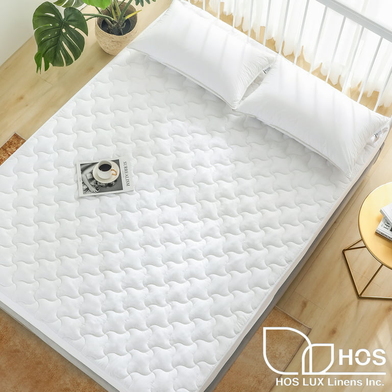 Full Mattress Cover Quilted, Fitted & Washable Waterproof Mattress  Protector, Double Mattress Pad Up to 18 Inches