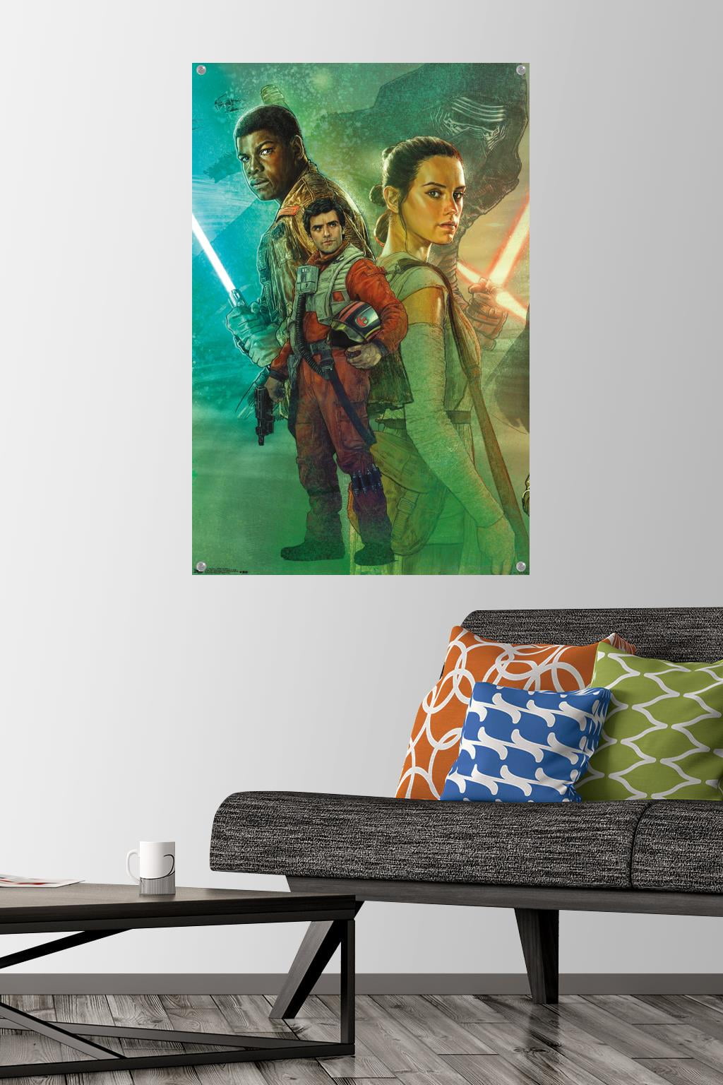 Star Wars: The Force Awakens - Celebration Mural Wall Poster with Push Pins, 22.375" x 34"