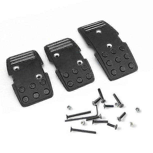 3pcs Brake Clutch Accelerate Pedals Manual Car Racing Non-slip Aluminum Alloy Pedals Accessories Black