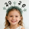 thumbnail image 5 of 2026 Glitter Headband for Women, New Year Party Hair Accessory with Stars and Ribbons, Photo Prop and Gift Idea Silver, 5 of 6