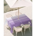 thumbnail image 2 of Outdoor Tablecloth with Umbrella Hole, Purple White Ombre Spillproof Waterproof Outdoor Table Cover, Modern Romantic Gradient Stripes Patio Tablecloths for Party Picnic Camping, Rectangle 54"x80", 2 of 9