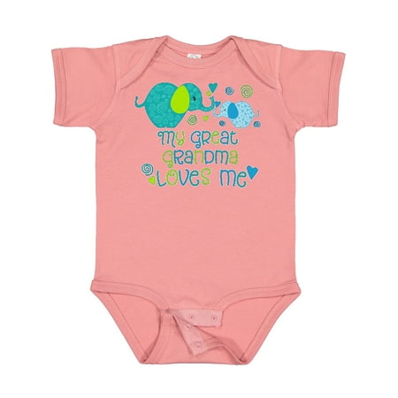 

Inktastic My Great Grandma Loves Me- Cute Elephants Gift Baby Boy or Baby Girl Bodysuit
