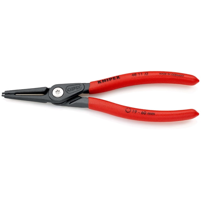 KNIPEX 48 11 J2 Pinza de precisión para anillos de retención Para anillos de retención interiores en taladros recubiertos de plástico antideslizante acabado pavonado 180 mm