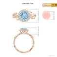 thumbnail image 5 of ANGARA Natural Vintage Inspired 1.12 ct Aquamarine Flower and Vine Ring in 14K Rose Gold for Women (Size-7mm) | March Birthstone, Anniversary, Jewelry Gift for Women | Natural Aquamarine Ring, 5 of 10